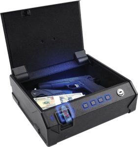 MAXSafes Pistol Safe Gen II Biometric Keypad 2-Gun Steel