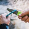 Gear Aid AKUA Paddle/Dive Fixed Blade Knife 3" Gray Titanium Coated 420 Stainless Green FRN w/ Sheath