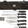 Mercer BPX 8PC BBQ Knife Set X50CrMoV15 Stainless Black GRN