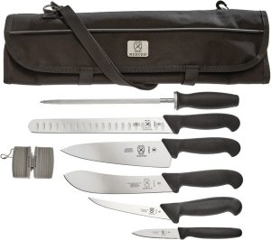 Mercer BPX 8PC BBQ Knife Set X50CrMoV15 Stainless Black GRN