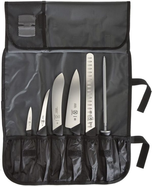 Mercer BPX 8PC BBQ Knife Set X50CrMoV15 Stainless Black GRN