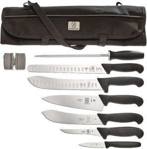 Mercer BPX Ultimate BBQ Set 9PC Knife Roll Kit
