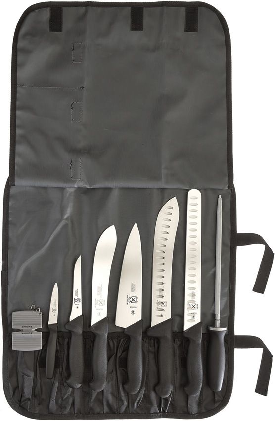 Mercer BPX Ultimate BBQ Set 9PC Knife Roll Kit