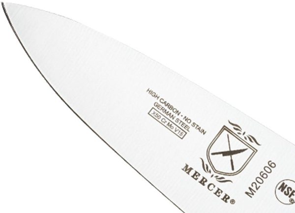 Mercer Genesis Chef's 6" Satin Stainless Steel Fixed Blade Knife