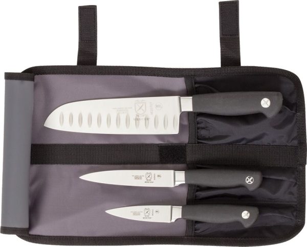 Mercer Genesis Starter Set 4PC Santoku Knife Roll Stainless