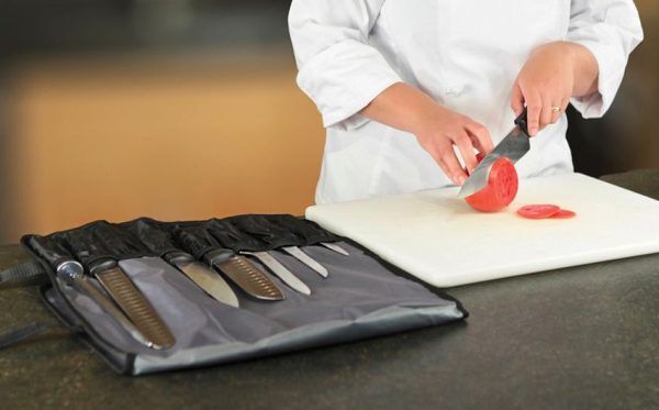 Mercer Knife Roll 7 Pocket Black Shoulder Strap Chef Storage