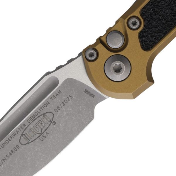 Microtech Auto LUDT GenIII Button Lock - Tan Apocalyptic