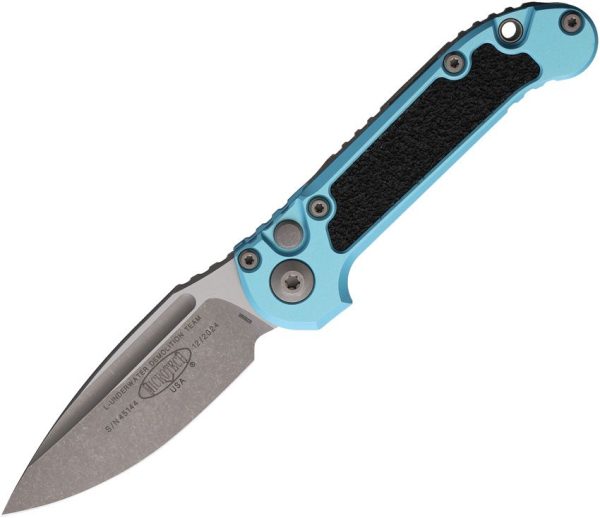 Microtech Auto LUDT GenIII Button Lock - Turquoise Apocalyptic