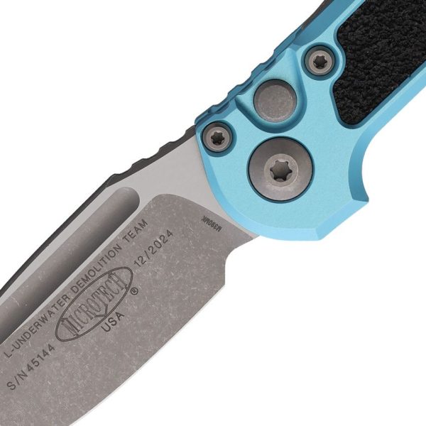 Microtech Auto LUDT GenIII Button Lock - Turquoise Apocalyptic