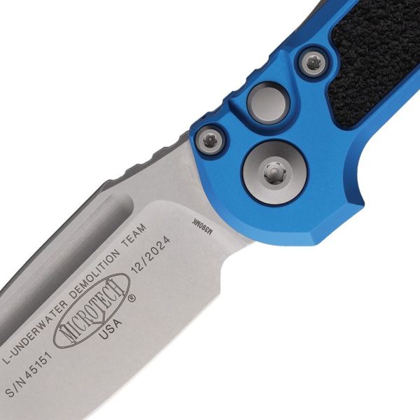 Microtech Auto LUDT GenIII Button Lock - Blue Stonewash
