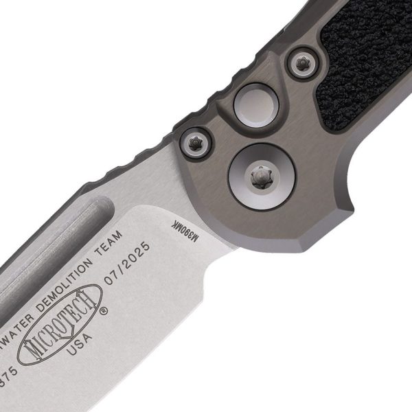Microtech Auto LUDT GenIII Button Lock - Gray Stonewash