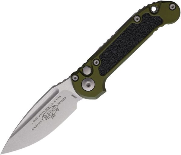 Microtech Auto LUDT GenIII Button Lock - OD Green Stonewash