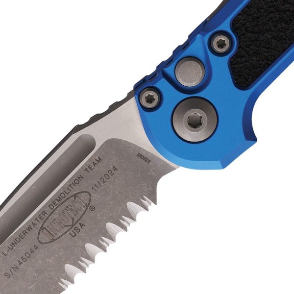 Microtech Auto LUDT GenIII Blue Apocalyptic Serrated