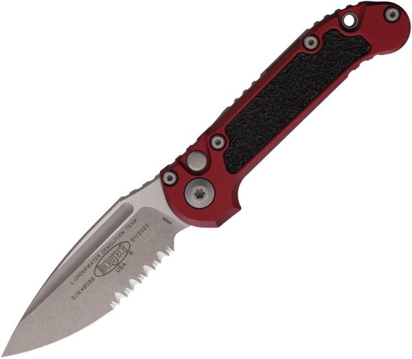 Microtech Auto LUDT GenIII Merlot Apocalyptic Serrated