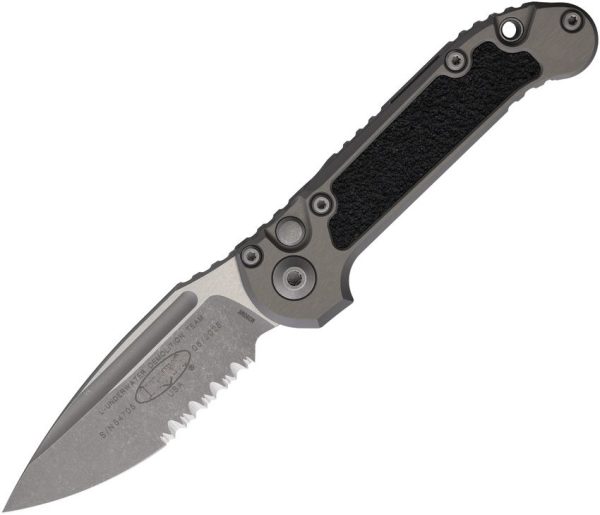 Microtech Auto LUDT GenIII Gray Apocalyptic Serrated