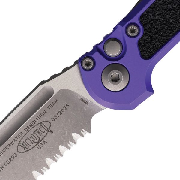Microtech Auto LUDT GenIII Button Lock - Purple Aluminum