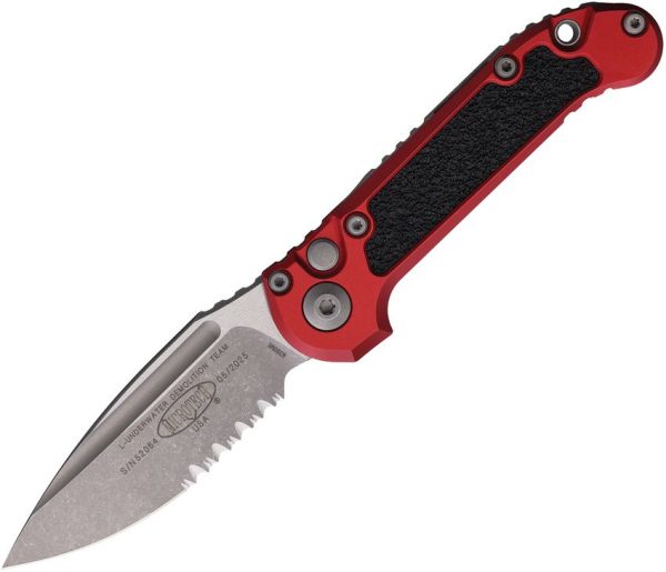 Microtech Auto LUDT GenIII Button Lock - Red Aluminum
