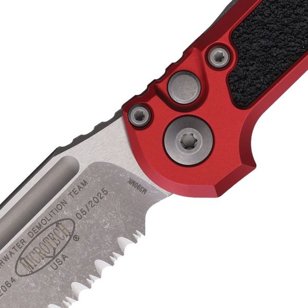 Microtech Auto LUDT GenIII Button Lock - Red Aluminum