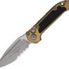 Microtech Auto LUDT GenIII Button Lock - Tan Aluminum