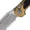 Microtech Auto LUDT GenIII Button Lock - Tan Aluminum