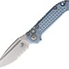Microtech Auto LUDT Marfione Select - Ice Blue Titanium