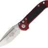 Microtech Auto LUDT GenIII Button Lock - Merlot Aluminum