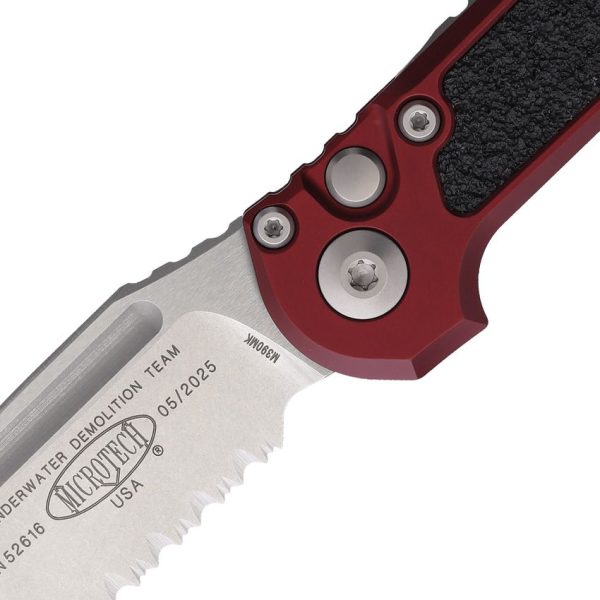 Microtech Auto LUDT GenIII Button Lock - Merlot Aluminum