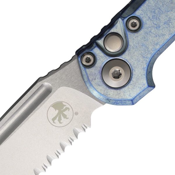 Microtech Auto LUDT Marfione Select - Ice Blue Titanium