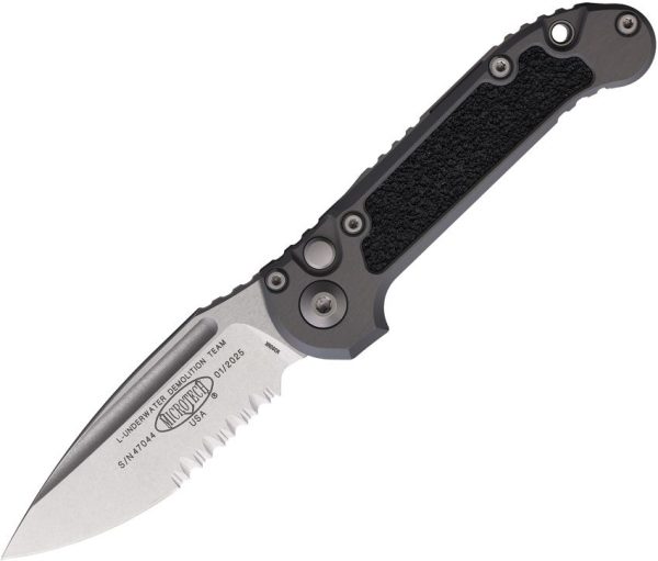 Microtech Auto LUDT GenIII Button Lock - Black Aluminum