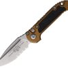 Microtech Auto LUDT GenIII Tan Aluminum Button Lock