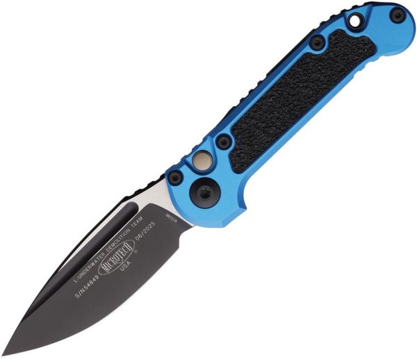 Microtech Auto LUDT GenIII Blue Aluminum Button Lock