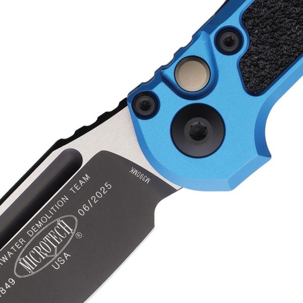 Microtech Auto LUDT GenIII Blue Aluminum Button Lock