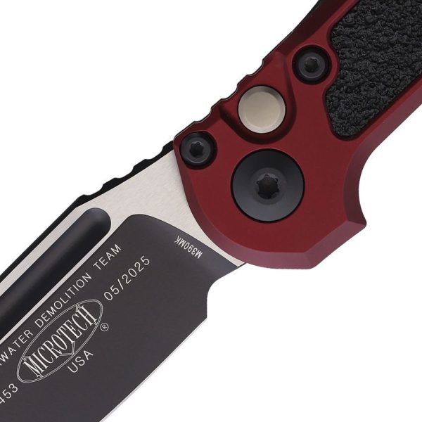 Microtech Auto LUDT GenIII Merlot Aluminum Button Lock