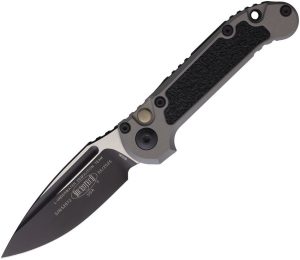Microtech Auto LUDT GenIII Button Lock - Gray Aluminum