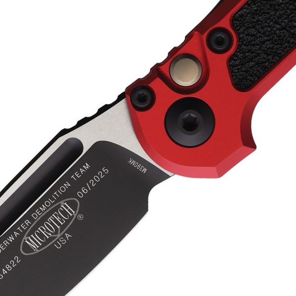 Microtech Auto LUDT GenIII Button Lock - Red