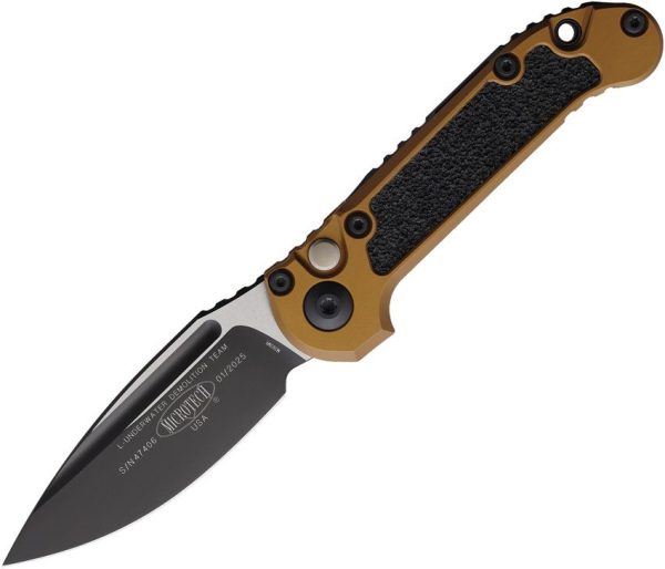 Microtech Auto LUDT GenIII Button Lock - Tan