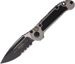 Microtech Auto LUDT GenIII Button Lock - Gray Aluminum