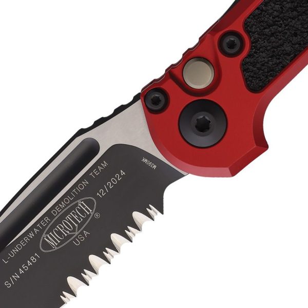 Microtech Auto LUDT GenIII Button Lock - Red