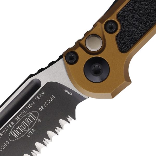Microtech Auto LUDT GenIII Button Lock - Tan