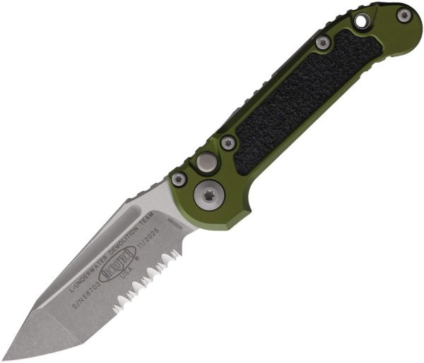 Microtech Auto LUDT Button Lock M390 Tanto Folding Knife OD Green
