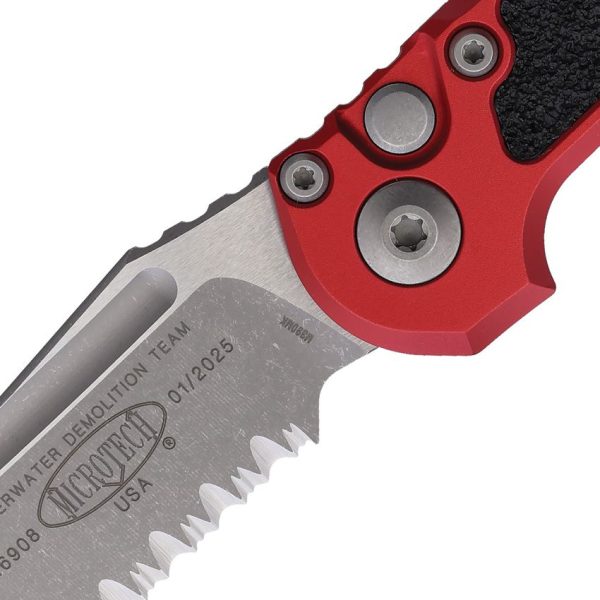 Microtech Auto LUDT GenIII Button Lock - Red Aluminum