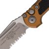 Microtech Auto LUDT GenIII Button Lock - Tan Aluminum