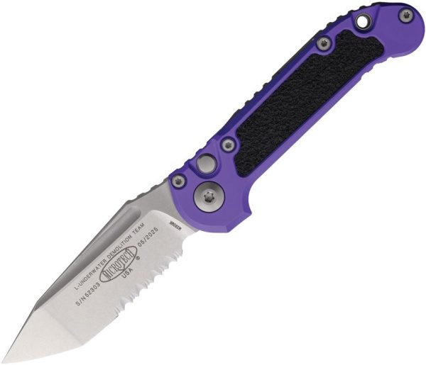 Microtech Auto LUDT GenIII Purple Aluminum Button Lock