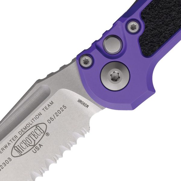 Microtech Auto LUDT GenIII Purple Aluminum Button Lock