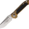 Microtech Auto LUDT GenIII Tan Aluminum Button Lock