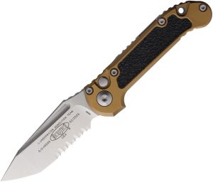Microtech Auto LUDT GenIII Tan Aluminum Button Lock