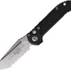 Microtech Auto LUDT GenIII Black Tanto Serrated Button Lock