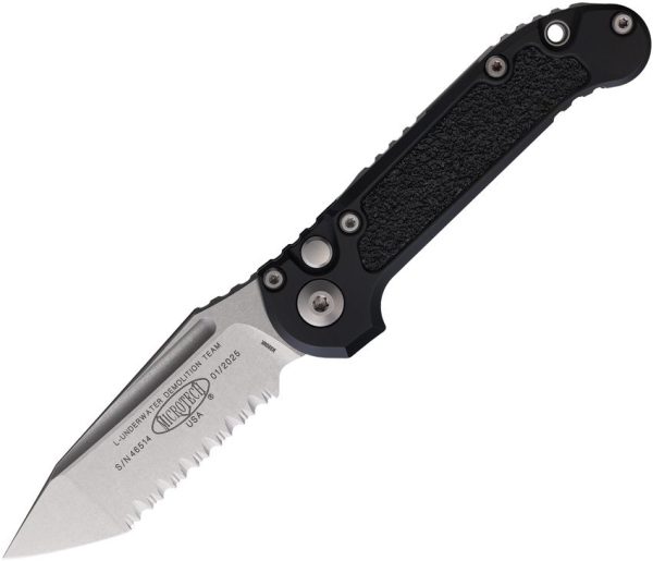 Microtech Auto LUDT GenIII Black Tanto Serrated Button Lock