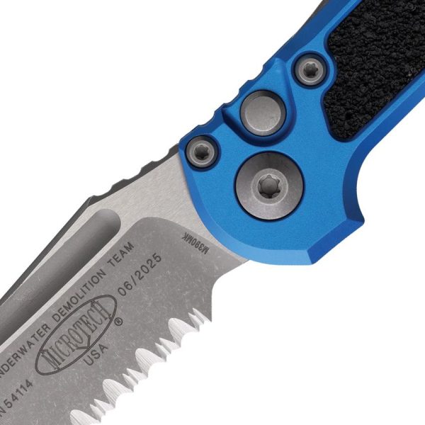 Microtech Auto LUDT GenIII Blue Apocalyptic Button Lock