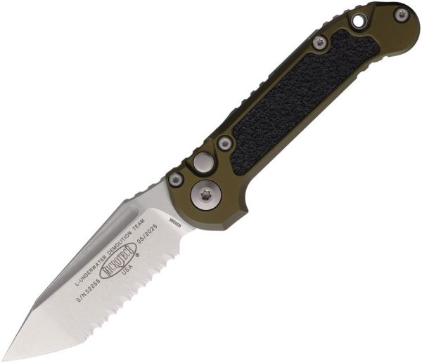 Microtech Auto LUDT GenIII Stonewash - OD Green Handle